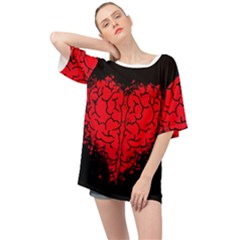 Heart Brain Mind Psychology Doubt Oversized Chiffon Top by Cowasu