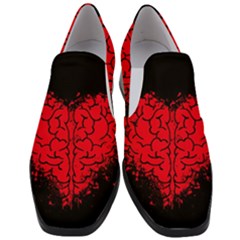 Heart Brain Mind Psychology Doubt Women Slip On Heel Loafers by Cowasu