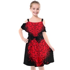 Heart Brain Mind Psychology Doubt Kids  Cut Out Shoulders Chiffon Dress by Cowasu