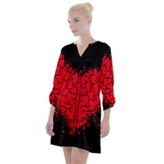 Heart Brain Mind Psychology Doubt Open Neck Shift Dress by Cowasu