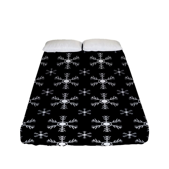 Snowflakes Background Pattern Fitted Sheet (Full/ Double Size)