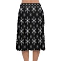 Snowflakes Background Pattern Velvet Flared Midi Skirt View2