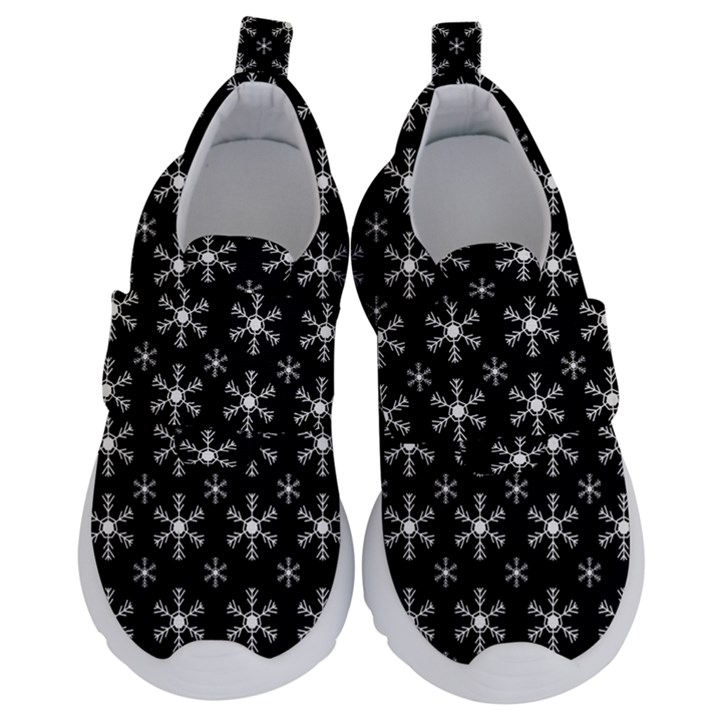 Snowflakes Background Pattern Kids  Velcro No Lace Shoes