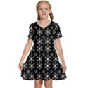 Snowflakes Background Pattern Kids  Short Sleeve Tiered Mini Dress View1