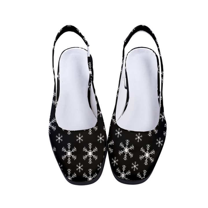 Snowflakes Background Pattern Women s Classic Slingback Heels