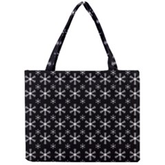 Snowflakes Background Pattern Mini Tote Bag by Cowasu