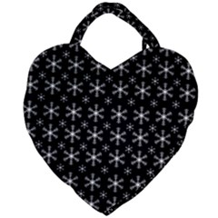 Snowflakes Background Pattern Giant Heart Shaped Tote by Cowasu