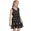 Snowflakes Background Pattern Kids  Sleeveless Tiered Mini Dress View3