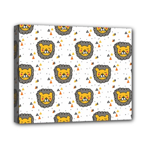 Lion Heads Pattern Design Doodle Canvas 10  X 8  (stretched) by Cowasu