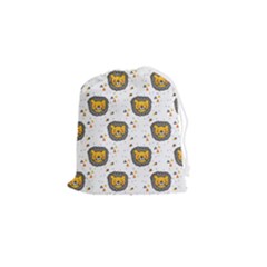 Lion Heads Pattern Design Doodle Drawstring Pouch (small) by Cowasu