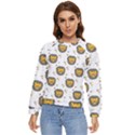 Lion Heads Pattern Design Doodle Women s Long Sleeve Raglan Tee View1