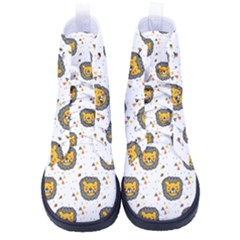 Lion Heads Pattern Design Doodle High-top Canvas Sneakers