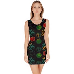 Apples Honey Honeycombs Pattern Bodycon Dress