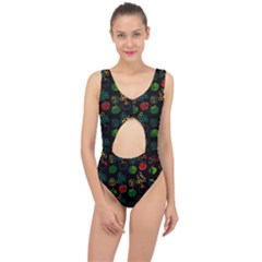 Apples Honey Honeycombs Pattern Center Cut Out Swimsuit by Cowasu