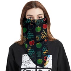 Apples Honey Honeycombs Pattern Face Covering Bandana (triangle)