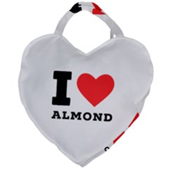 I Love Almond  Giant Heart Shaped Tote by ilovewhateva