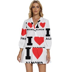 I Love Almond  V-neck Placket Mini Dress by ilovewhateva