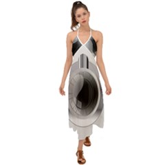 Washing Machines Home Electronic Halter Tie Back Dress  by Cowasu