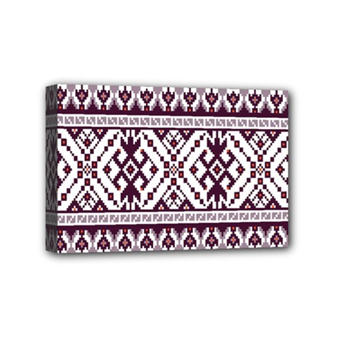 Illustration Ukrainian Folk Seamless Pattern Ornament Mini Canvas 6  x 4  (Stretched)