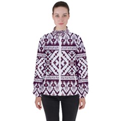 Illustration Ukrainian Folk Seamless Pattern Ornament Women s High Neck Windbreaker by Cowasu