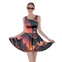 Fire Flame Burn Hot Heat Light Burning Orange Skater Dress View1