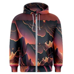 Fire Flame Burn Hot Heat Light Burning Orange Men s Zipper Hoodie by Cowasu