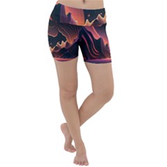 Fire Flame Burn Hot Heat Light Burning Orange Lightweight Velour Yoga Shorts by Cowasu