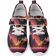 Fire Flame Burn Hot Heat Light Burning Orange Men s Velcro Strap Shoes