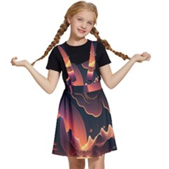 Fire Flame Burn Hot Heat Light Burning Orange Kids  Apron Dress by Cowasu