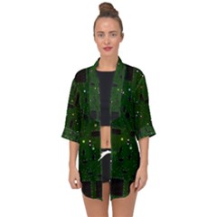 Circuit Board Conductor Tracks Open Front Chiffon Kimono by Cowasu