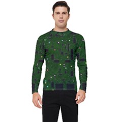 Circuit Board Conductor Tracks Men s Long Sleeve Rash Guard by Cowasu