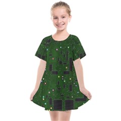 Circuit Board Conductor Tracks Kids  Smock Dress by Cowasu