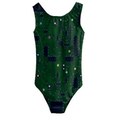 Circuit Board Conductor Tracks Kids  Cut-out Back One Piece Swimsuit by Cowasu