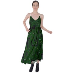 Circuit Board Conductor Tracks Tie Back Maxi Dress by Cowasu