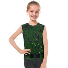 Circuit Board Conductor Tracks Kids  Mesh Tank Top by Cowasu