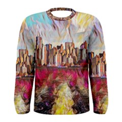 New York Skyline Manhattan City Men s Long Sleeve Tee by Cowasu