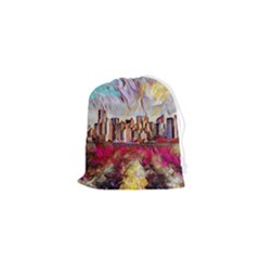 New York Skyline Manhattan City Drawstring Pouch (xs) by Cowasu