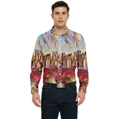 New York Skyline Manhattan City Men s Long Sleeve  Shirt by Cowasu