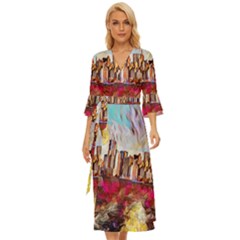 New York Skyline Manhattan City Midsummer Wrap Dress by Cowasu