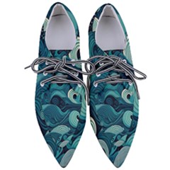 Waves Ocean Sea Abstract Whimsical Abstract Art Pointed Oxford Shoes by Cowasu