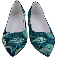 Waves Ocean Sea Abstract Whimsical Abstract Art Women s Block Heels  by Cowasu