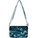 Waves Ocean Sea Abstract Whimsical Abstract Art Double Gusset Crossbody Bag View1