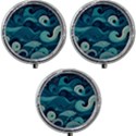 Waves Ocean Sea Abstract Whimsical Abstract Art Mini Round Pill Box (Pack of 3) View1