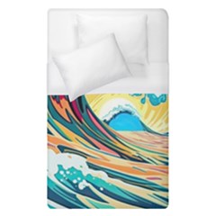 Ai Generated Waves Ocean Sea Tsunami Nautical Blue Sea (2) Duvet Cover (single Size) by Cowasu