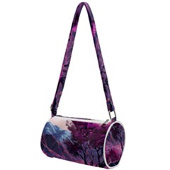 Landscape Landscape Painting Purple Purple Trees Mini Cylinder Bag by Cowasu