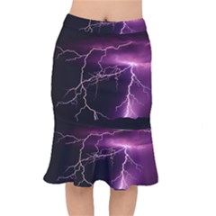 Storm Flashlight Space Nature Short Mermaid Skirt by Cowasu