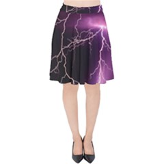 Storm Flashlight Space Nature Velvet High Waist Skirt by Cowasu