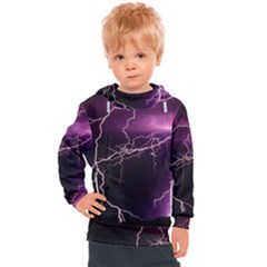 Storm Flashlight Space Nature Kids  Hooded Pullover by Cowasu