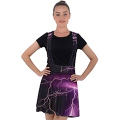 Storm Flashlight Space Nature Velvet Suspender Skater Skirt by Cowasu