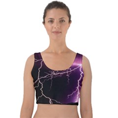 Storm Flashlight Space Nature Velvet Crop Top by Cowasu